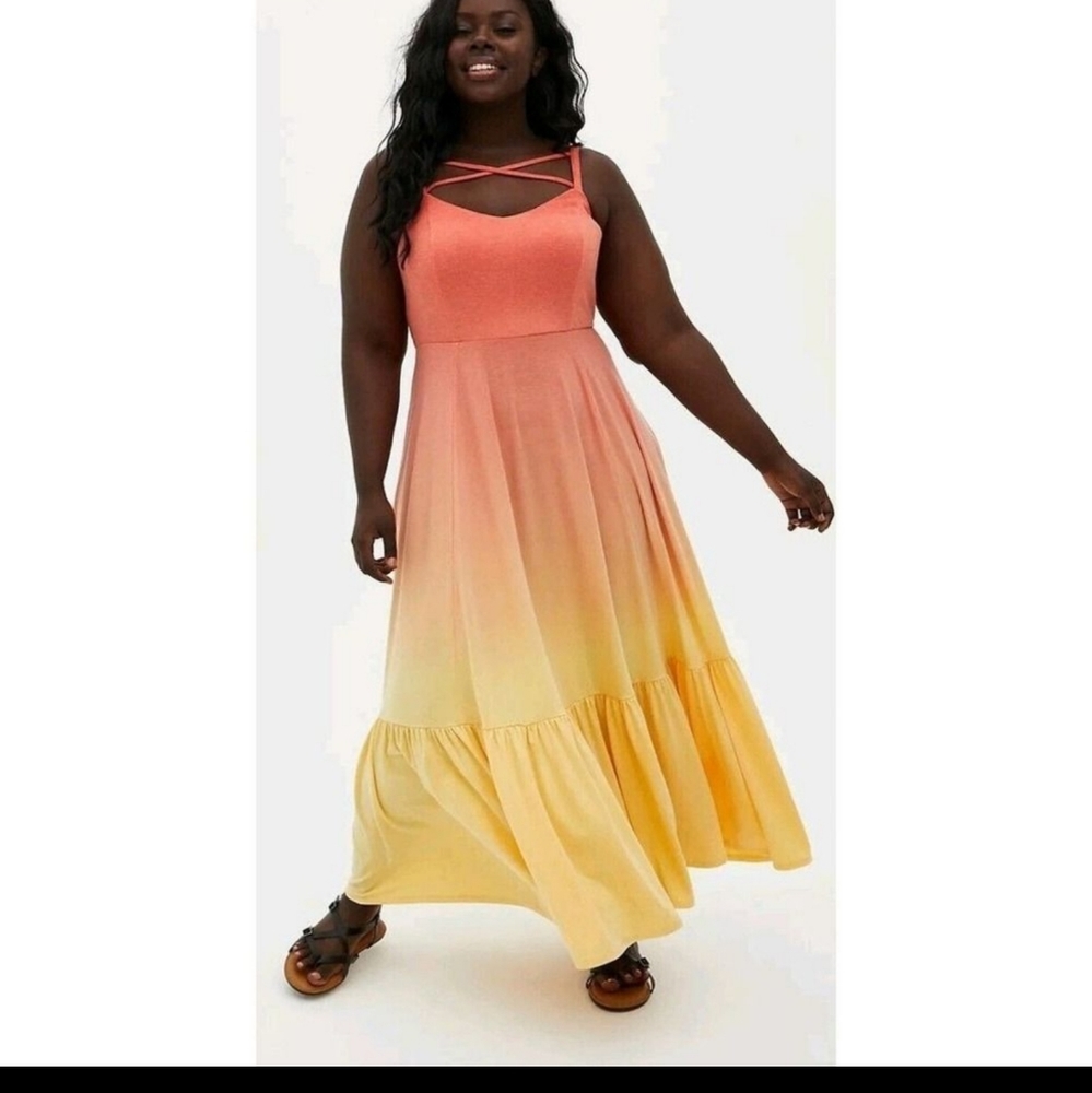 Maxi Jersey Tiered Strappy Dress size 2